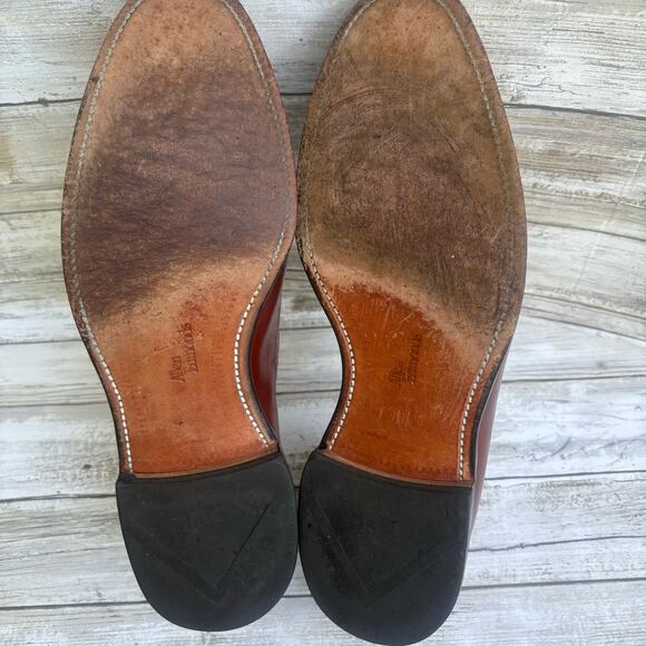 Allen Edmonds Shoes Sz 10.5 C Brown Colfax Wingtip Kiltie Tassel Loafer Leather - Picture 8 of 13